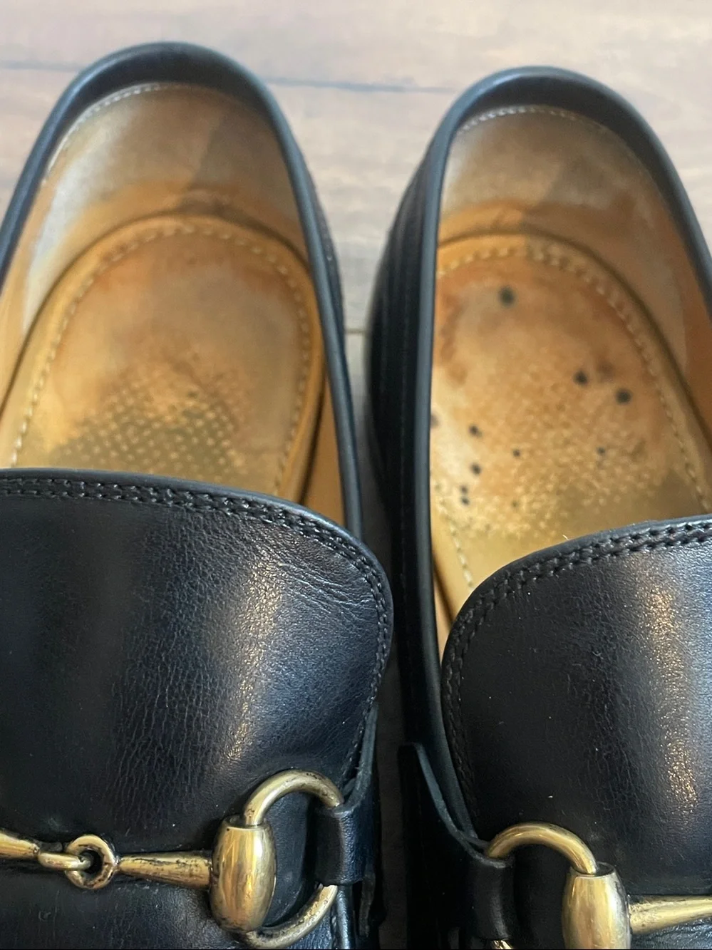 Gucci Men’s Jordaan Black Leather Loafers Size UK 8.5 US 9.5